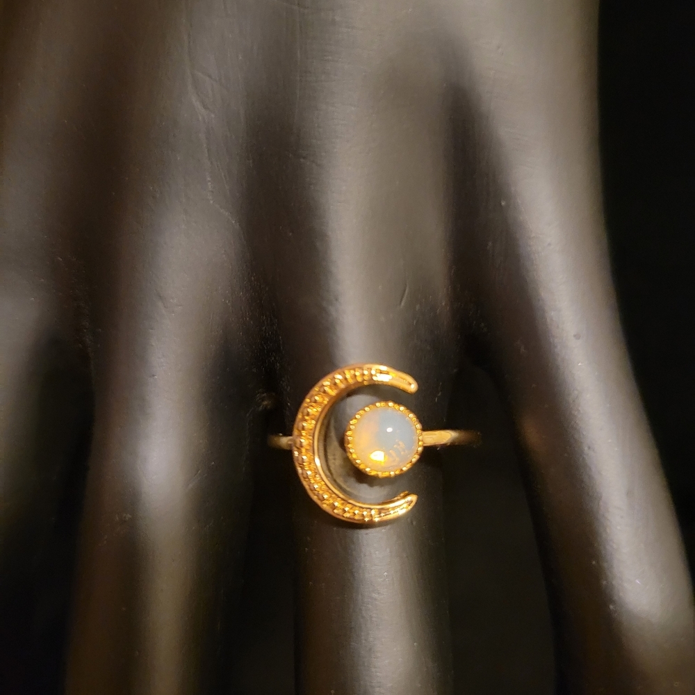 2/$20 Celestial Gold Crescent Moon Ring - Picture 1 of 4